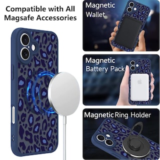 Foto 2 | Funda Kanghar Para Iphone 16 Plus Con Estampado De Leopardo Azul Magsafe - Venta Internacional.