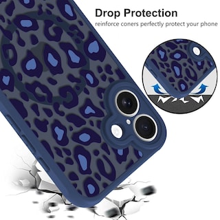 Foto 4 | Funda Kanghar Para Iphone 16 Plus Con Estampado De Leopardo Azul Magsafe - Venta Internacional.