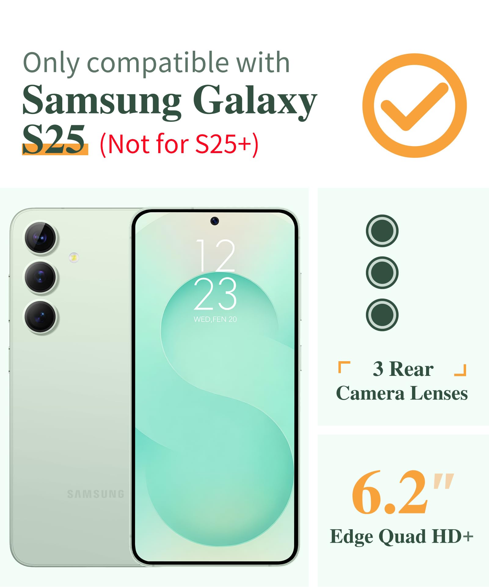 Foto 3 pulgar | Funda De Teléfono Gviewin Para Samsung Galaxy S25 Con Protector De Pantalla - Venta Internacional.