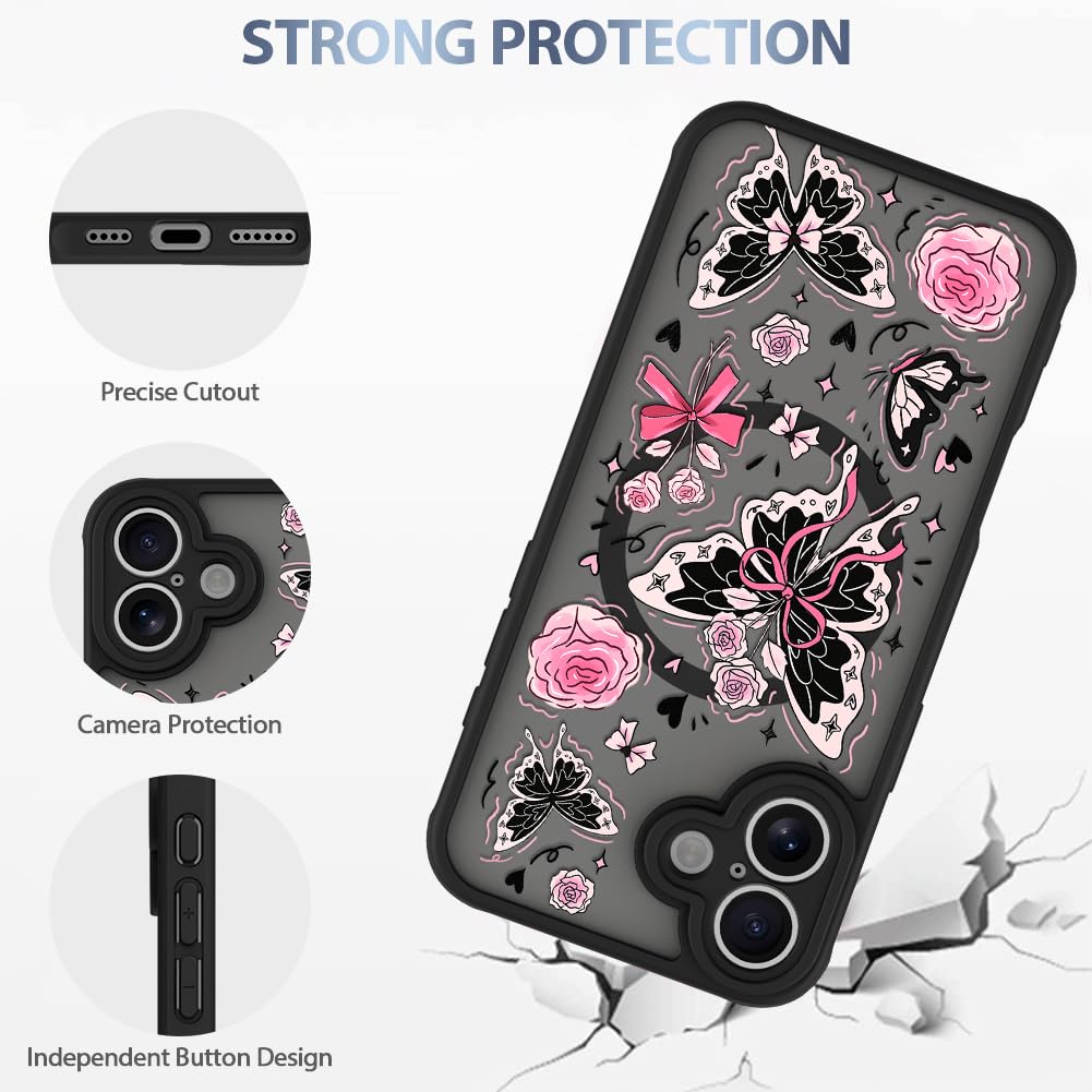 Foto 5 pulgar | Funda De Teléfono Aigomara Para Iphone 16 Plus Con Magsafe Butterfly - Venta Internacional.