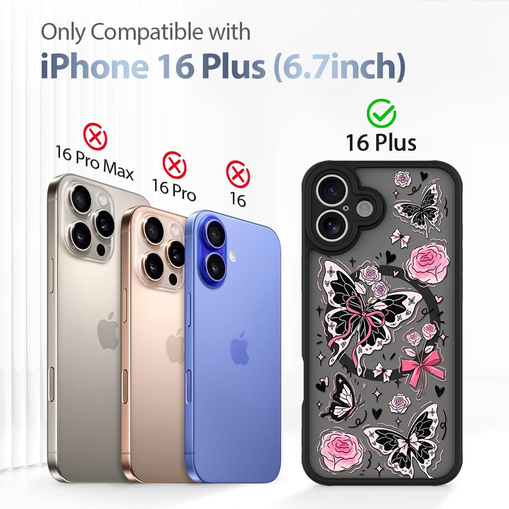 Foto 7 pulgar | Funda De Teléfono Aigomara Para Iphone 16 Plus Con Magsafe Butterfly - Venta Internacional.