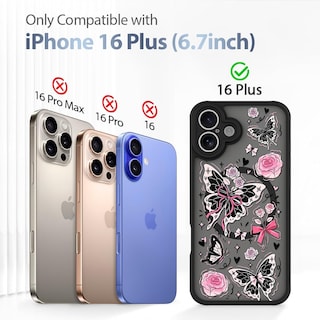 Foto 6 | Funda De Teléfono Aigomara Para Iphone 16 Plus Con Magsafe Butterfly - Venta Internacional.