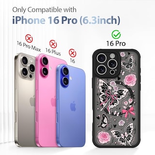 Foto 6 | Funda De Teléfono Aigomara Para Iphone 16 Pro Con Magsafe Butterfly Pink - Venta Internacional.