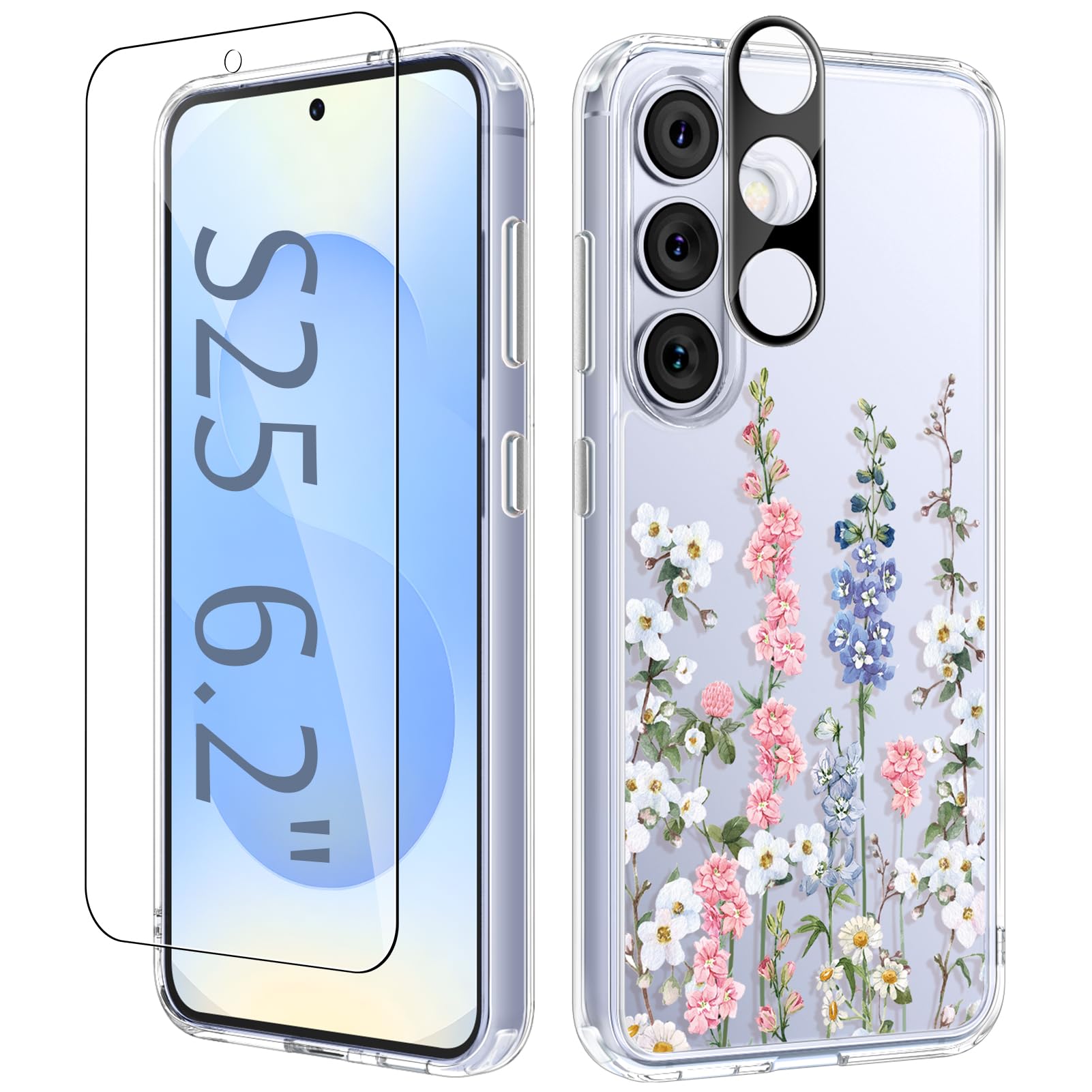 Foto 2 pulgar | Funda De Teléfono Gviewin Para Samsung Galaxy S25 Con Protector De Pantalla - Venta Internacional.