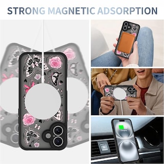 Foto 3 | Funda De Teléfono Aigomara Para Iphone 16 Con Magsafe Butterfly Pink - Venta Internacional.