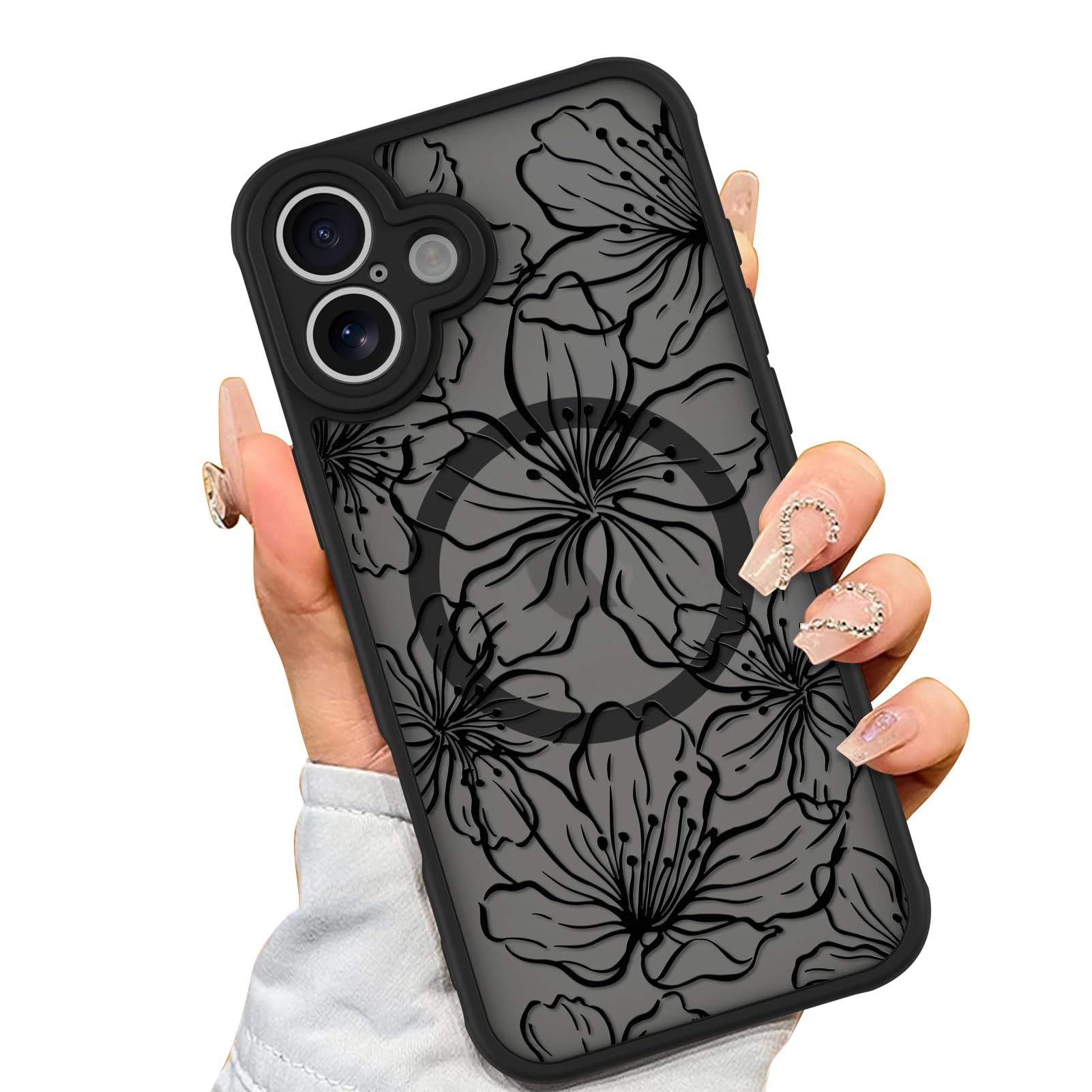 Foto 1 | Funda De Teléfono Aigomara Para Iphone 16 Con Flores Estéticas Magsafe - Venta Internacional.