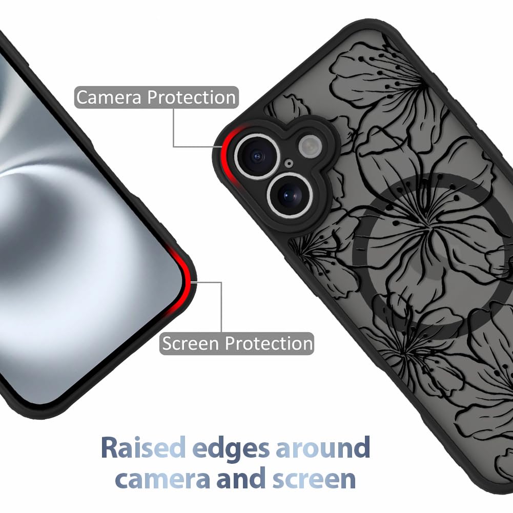 Foto 2 | Funda De Teléfono Aigomara Para Iphone 16 Con Flores Estéticas Magsafe - Venta Internacional.