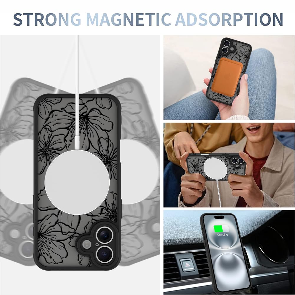Foto 3 | Funda De Teléfono Aigomara Para Iphone 16 Con Flores Estéticas Magsafe - Venta Internacional.