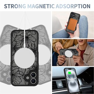 Foto 3 | Funda De Teléfono Aigomara Para Iphone 16 Con Flores Estéticas Magsafe - Venta Internacional.