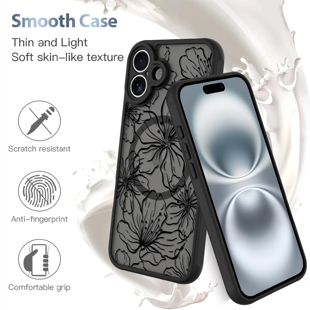 Foto 5 | Funda De Teléfono Aigomara Para Iphone 16 Con Flores Estéticas Magsafe - Venta Internacional.
