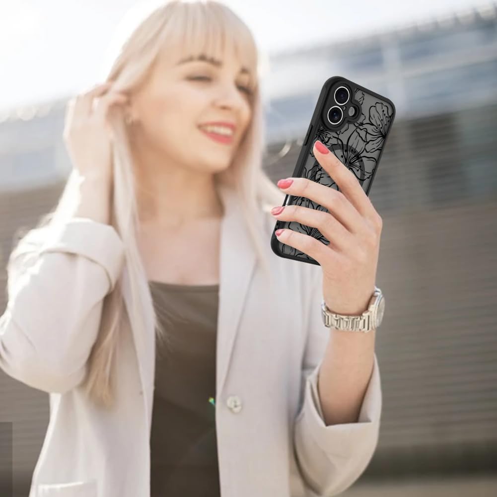 Foto 8 pulgar | Funda De Teléfono Aigomara Para Iphone 16 Con Flores Estéticas Magsafe - Venta Internacional.