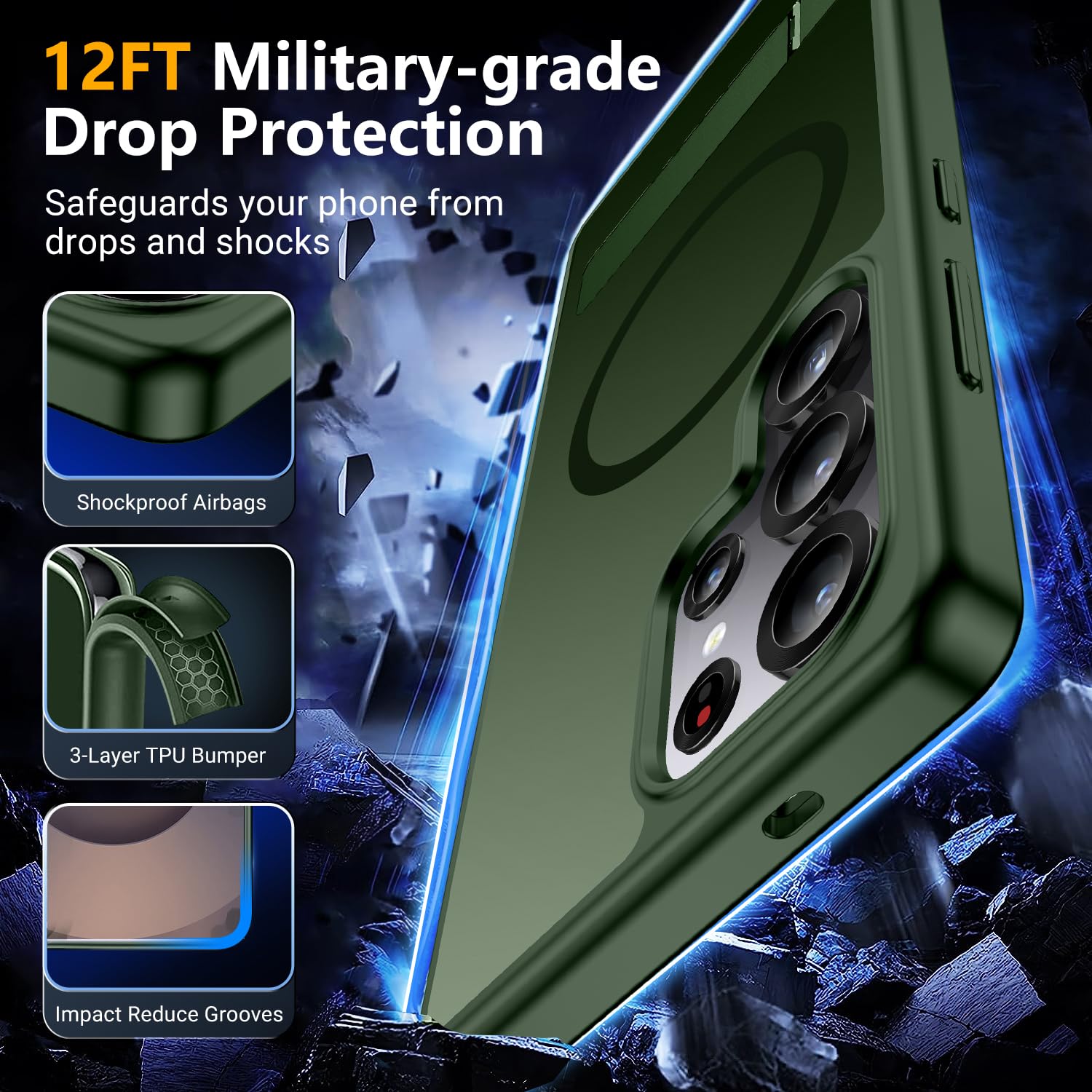 Foto 3 | Funda Magnética Spidercase Para Samsung Galaxy S25 Ultra Green - Venta Internacional.
