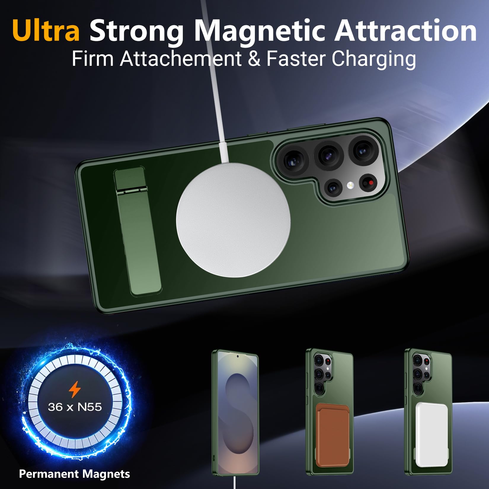Foto 6 pulgar | Funda Magnética Spidercase Para Samsung Galaxy S25 Ultra Green - Venta Internacional.