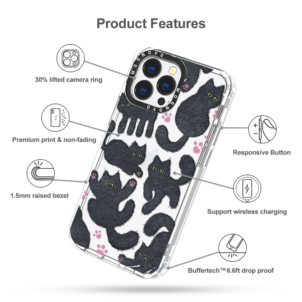 Foto 7 pulgar | Funda De Teléfono Mosnovo Para Iphone 13 Pro Buffertech Black Furry Cat - Venta Internacional.