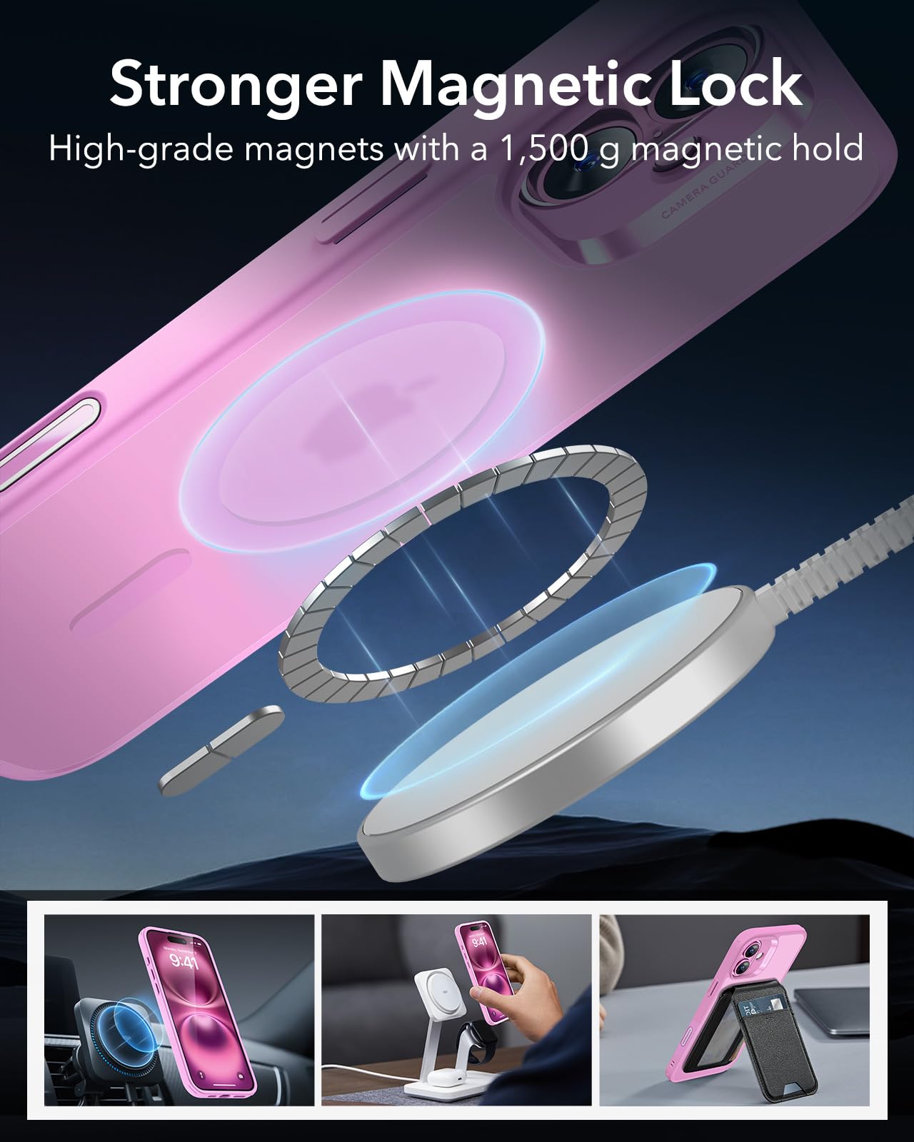 Foto 8 pulgar | Funda De Teléfono Esr Para Iphone 16 Plus Con Magsafe A Prueba De Golpes, Rosa - Venta Internacional.