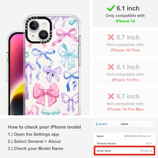 Foto 2 | Funda De Teléfono Mosnovo Para Iphone 14 Buffertech 2m Drop Clear - Venta Internacional.
