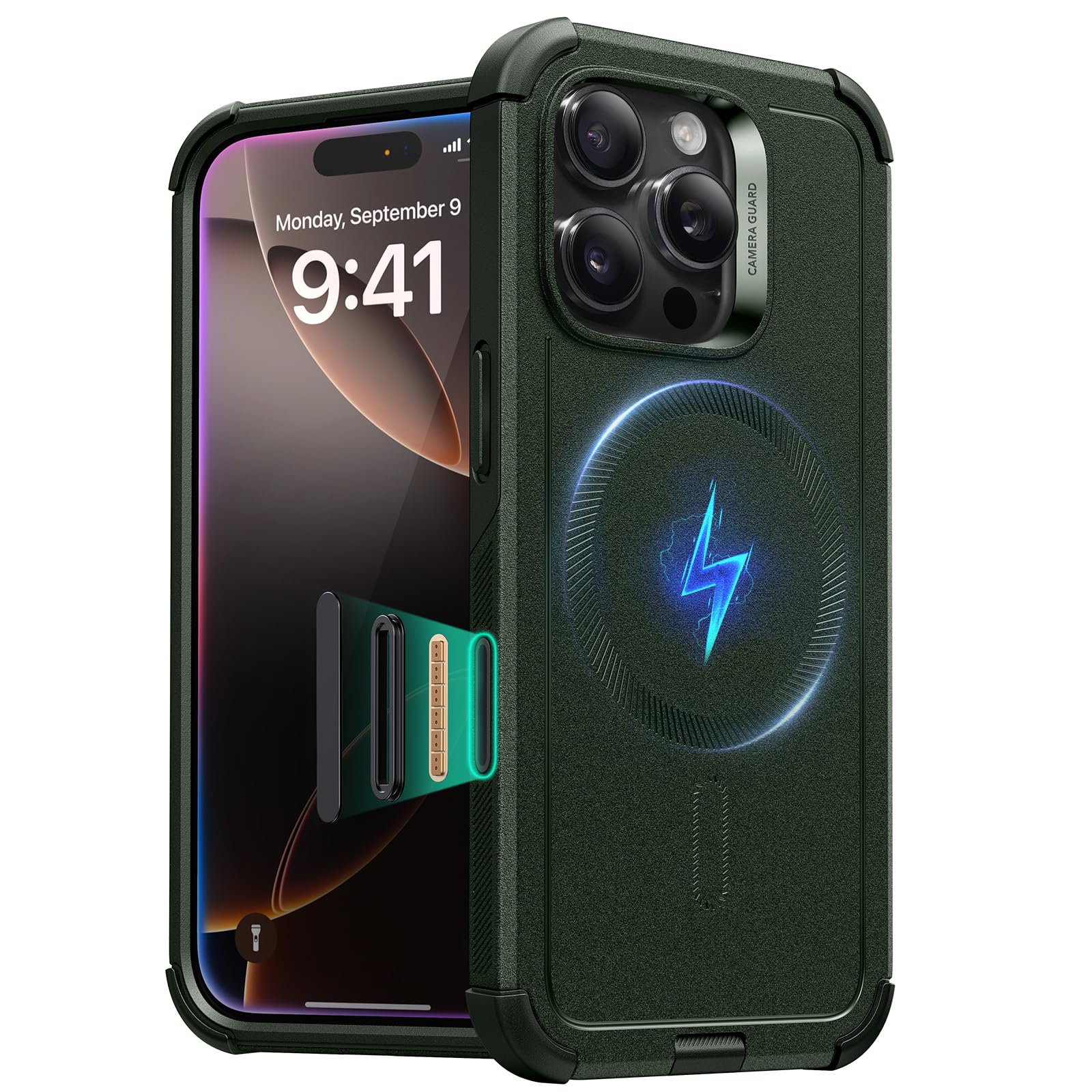 Foto 2 pulgar | Funda De Teléfono Esr Para Iphone 16 Pro Con Protección Contra Caídas De 7,01 M, Color Verde Militar - Venta Inter