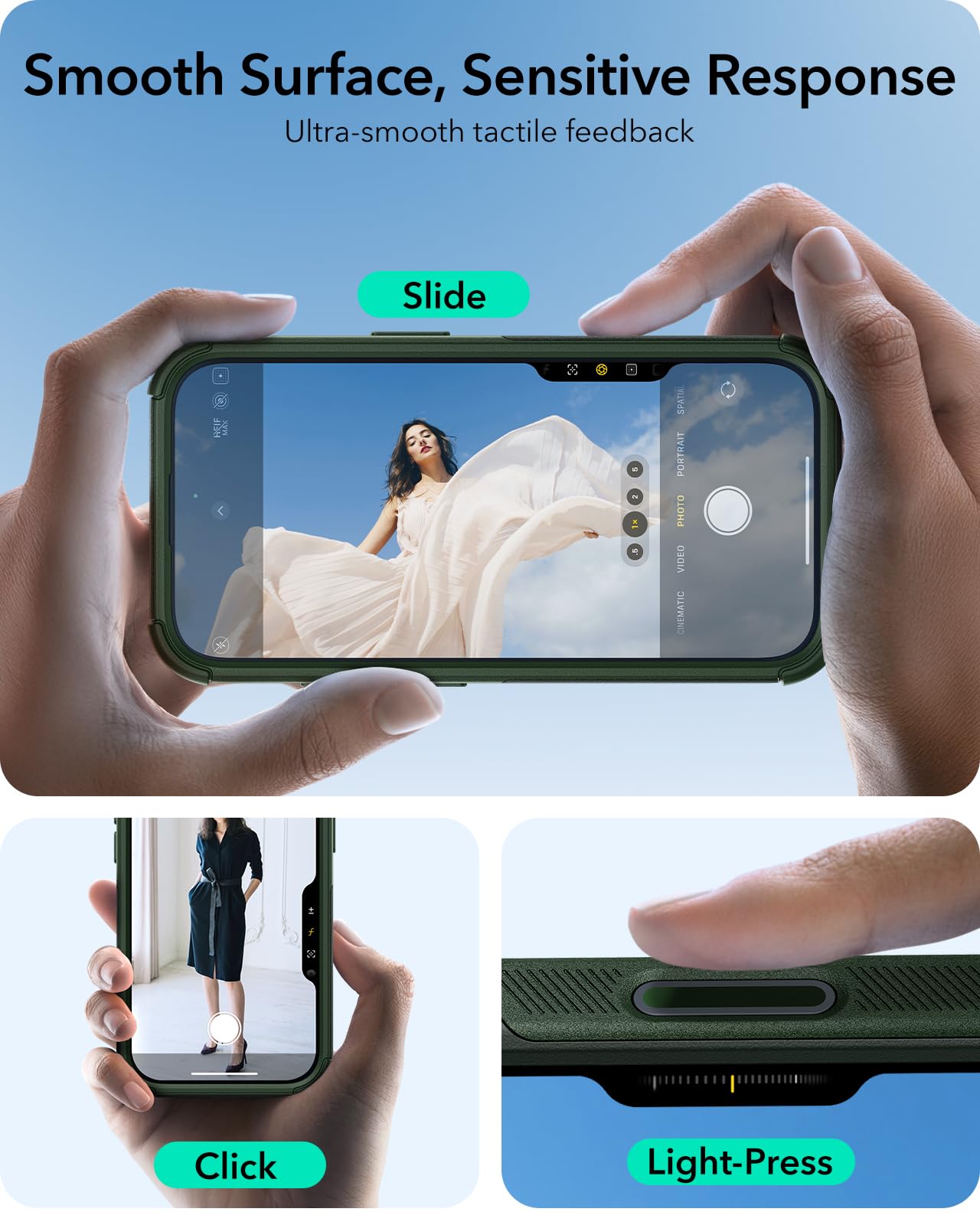 Foto 5 pulgar | Funda De Teléfono Esr Para Iphone 16 Pro Con Protección Contra Caídas De 7,01 M, Color Verde Militar - Venta Inter