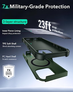 Foto 5 | Funda De Teléfono Esr Para Iphone 16 Pro Con Protección Contra Caídas De 7,01 M, Color Verde Militar - Venta Inter