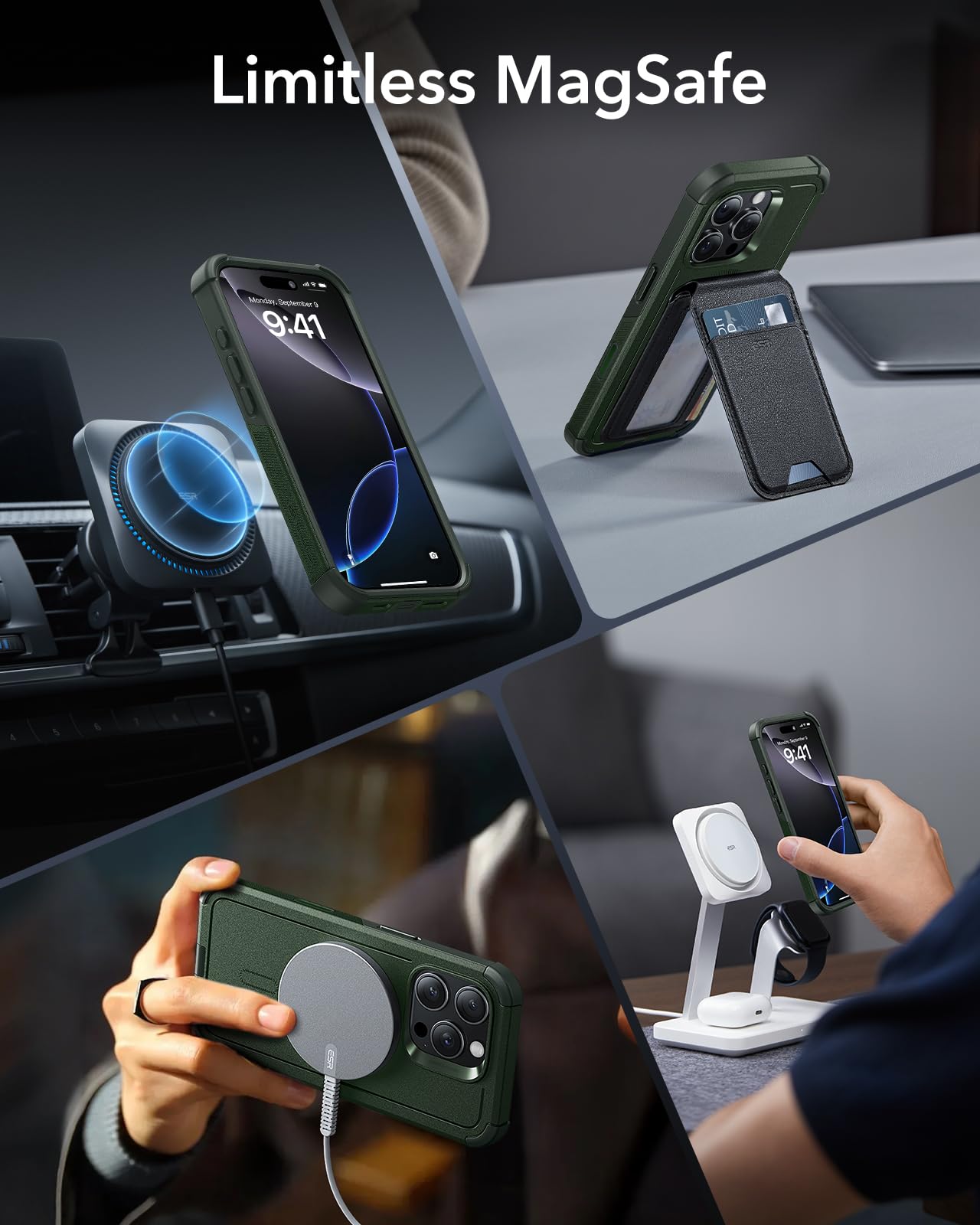 Foto 7 pulgar | Funda De Teléfono Esr Para Iphone 16 Pro Con Protección Contra Caídas De 7,01 M, Color Verde Militar - Venta Inter