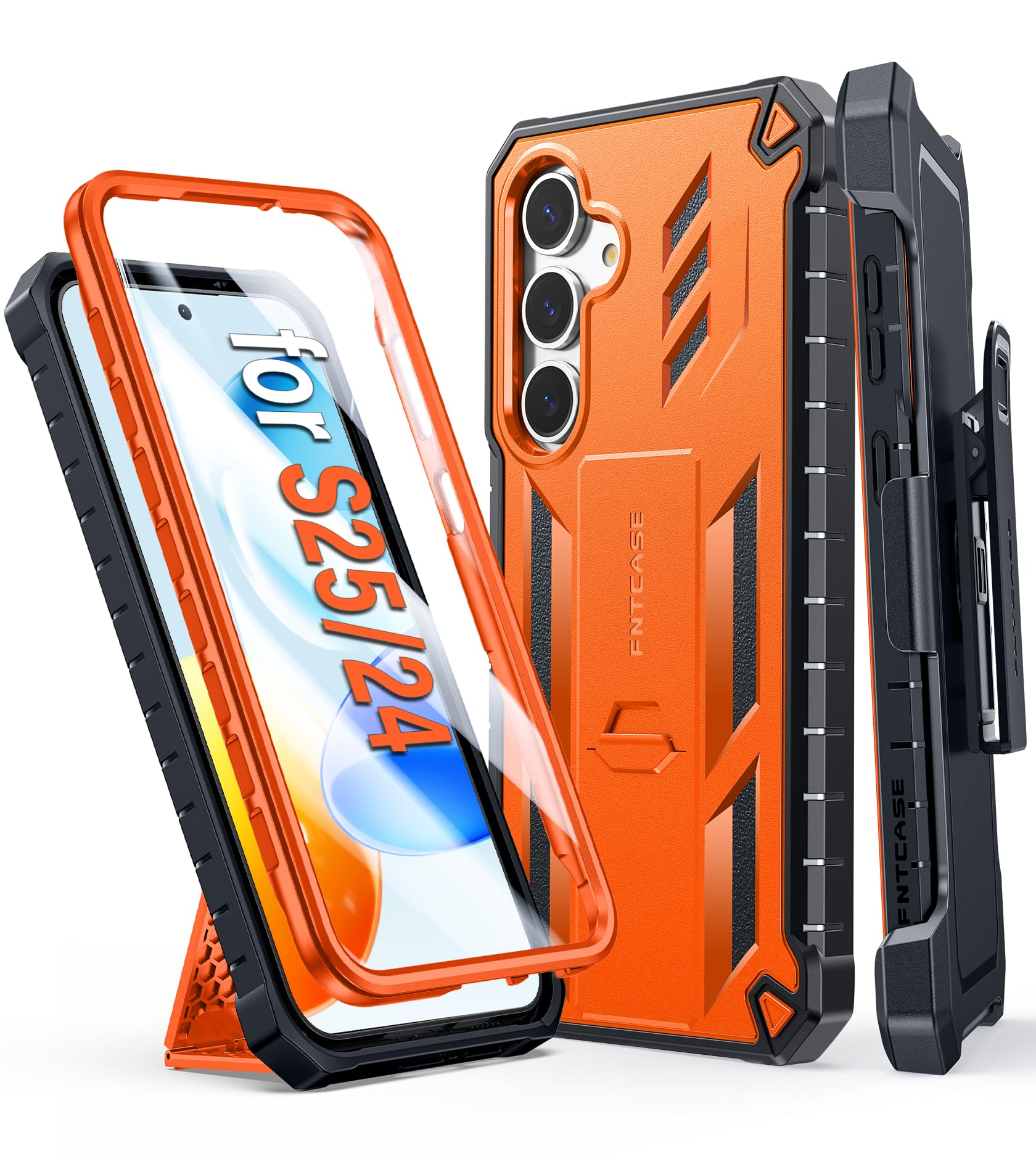 Foto 2 pulgar | Funda De Teléfono Fntcase Para Samsung Galaxy S25/s24 De 6.2 Pulgadas, Color Naranja - Venta Internacional.