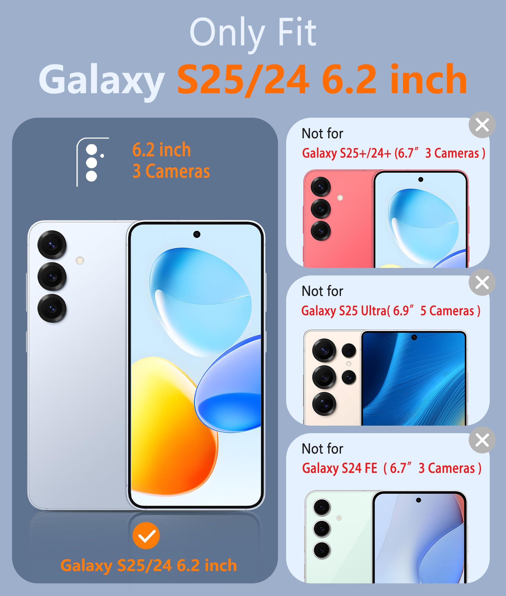 Foto 3 pulgar | Funda De Teléfono Fntcase Para Samsung Galaxy S25/s24 De 6.2 Pulgadas, Color Naranja - Venta Internacional.