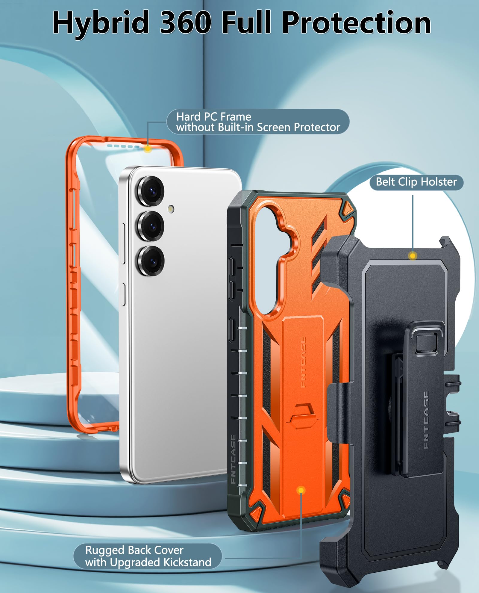 Foto 4 pulgar | Funda De Teléfono Fntcase Para Samsung Galaxy S25/s24 De 6.2 Pulgadas, Color Naranja - Venta Internacional.
