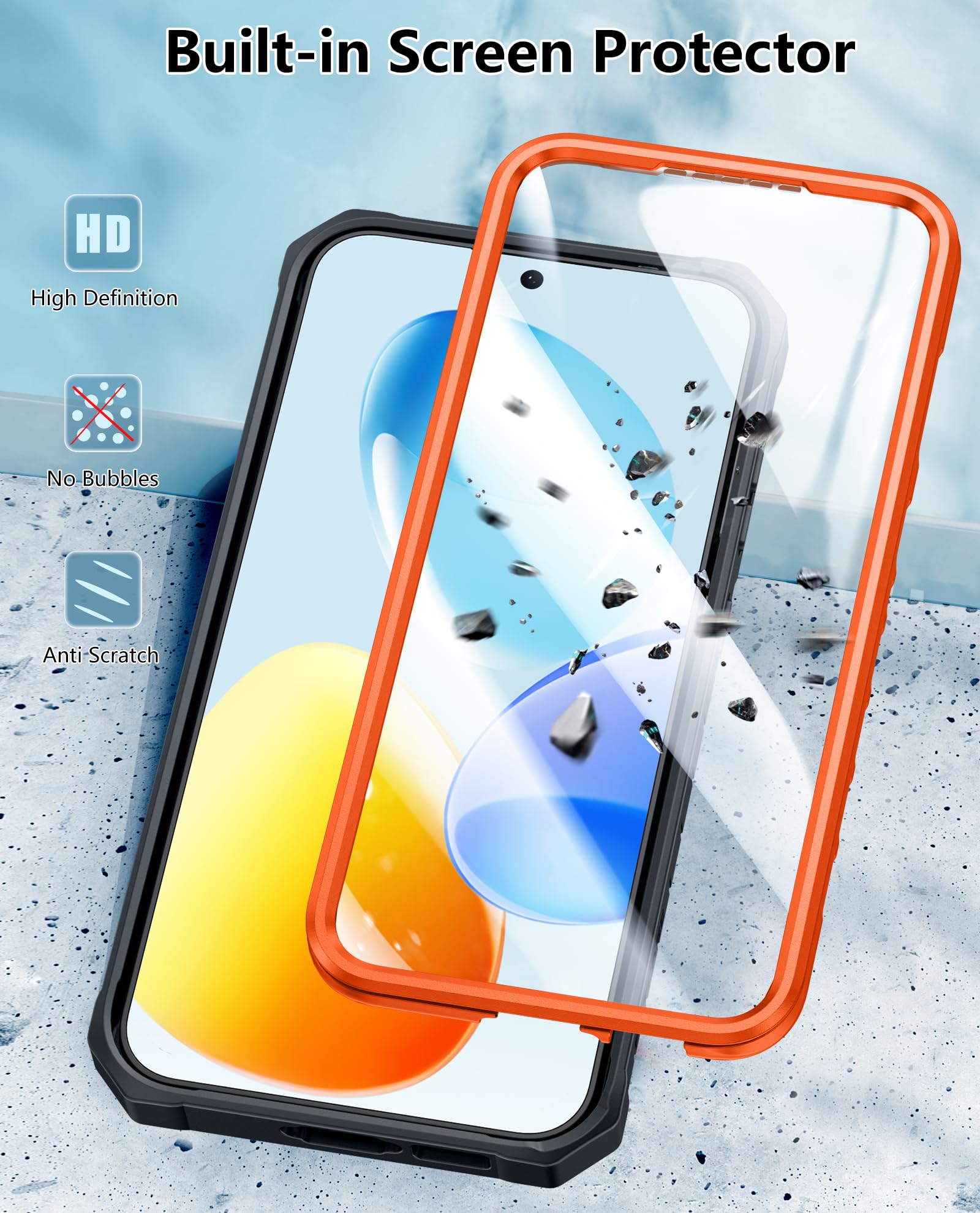 Foto 5 pulgar | Funda De Teléfono Fntcase Para Samsung Galaxy S25/s24 De 6.2 Pulgadas, Color Naranja - Venta Internacional.