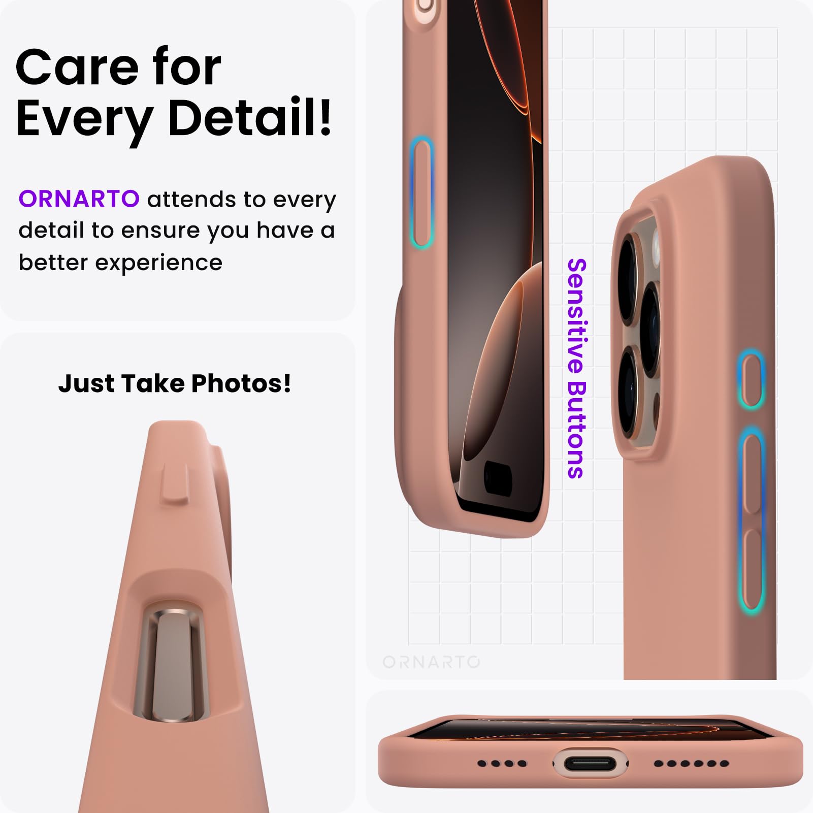 Foto 6 pulgar | Funda De Teléfono Ornarto Compatible Con Iphone 16 Pro Max De 6.9'' - Venta Internacional.