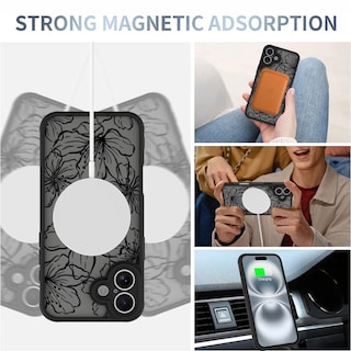 Foto 3 | Funda De Teléfono Aigomara Para Iphone 16 Plus Con Magsafe Flowers - Venta Internacional.