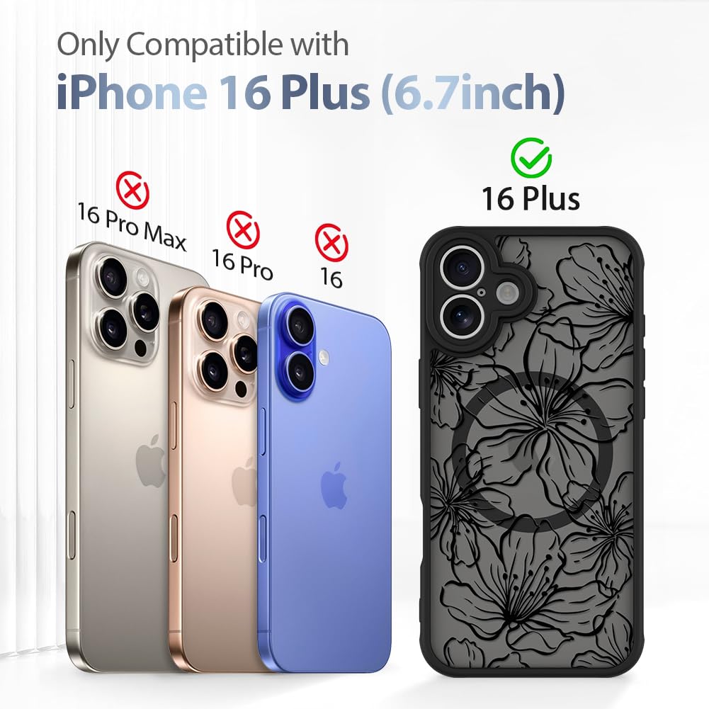 Foto 6 | Funda De Teléfono Aigomara Para Iphone 16 Plus Con Magsafe Flowers - Venta Internacional.
