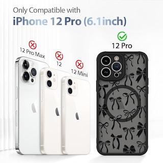 Foto 6 | Funda De Teléfono Aigomara Para Iphone 12 Pro Con Cinta Negra Magsafe - Venta Internacional.