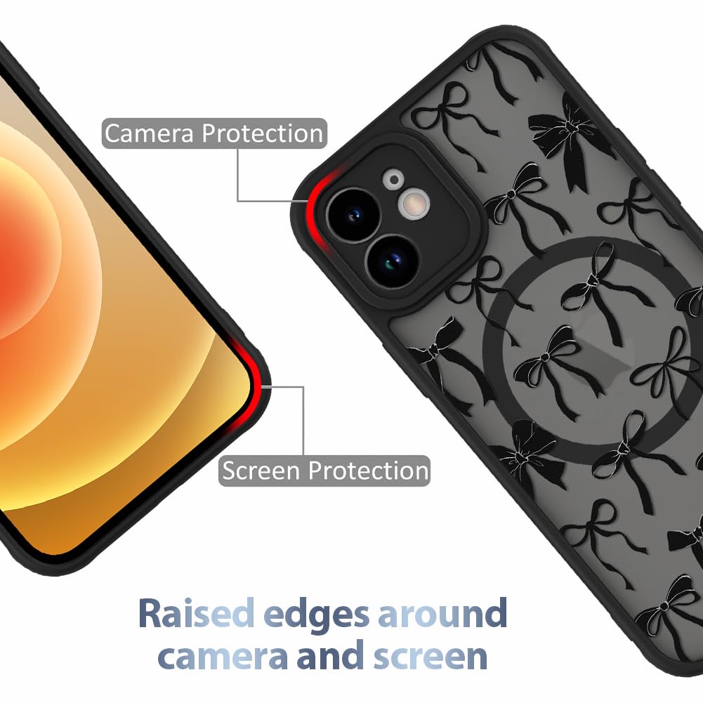 Foto 2 | Funda De Teléfono Aigomara Para Iphone 12 Con Lazo Negro Magsafe - Venta Internacional.