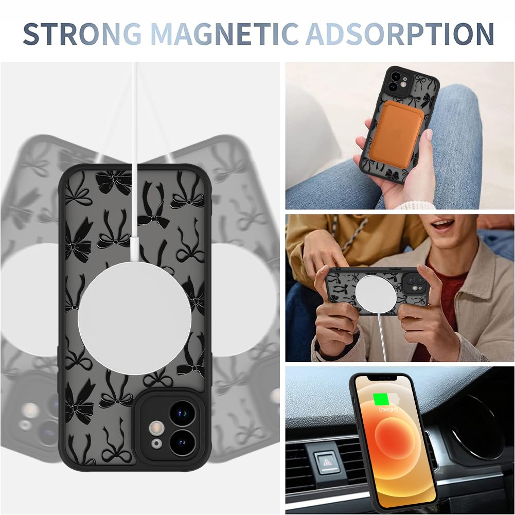 Foto 4 pulgar | Funda De Teléfono Aigomara Para Iphone 12 Con Lazo Negro Magsafe - Venta Internacional.