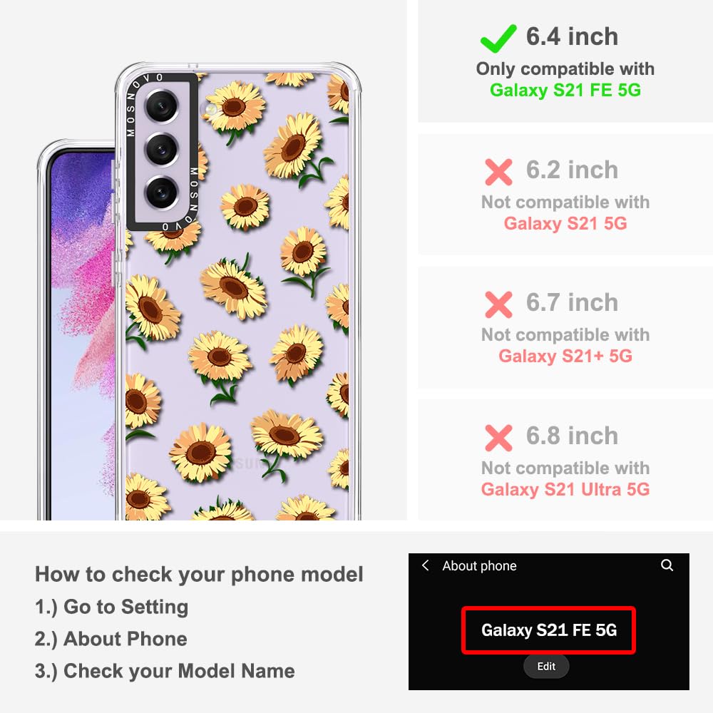 Foto 2 | Funda De Teléfono Mosnovo Para Samsung Galaxy S21 Fe Sunflowers - Venta Internacional.