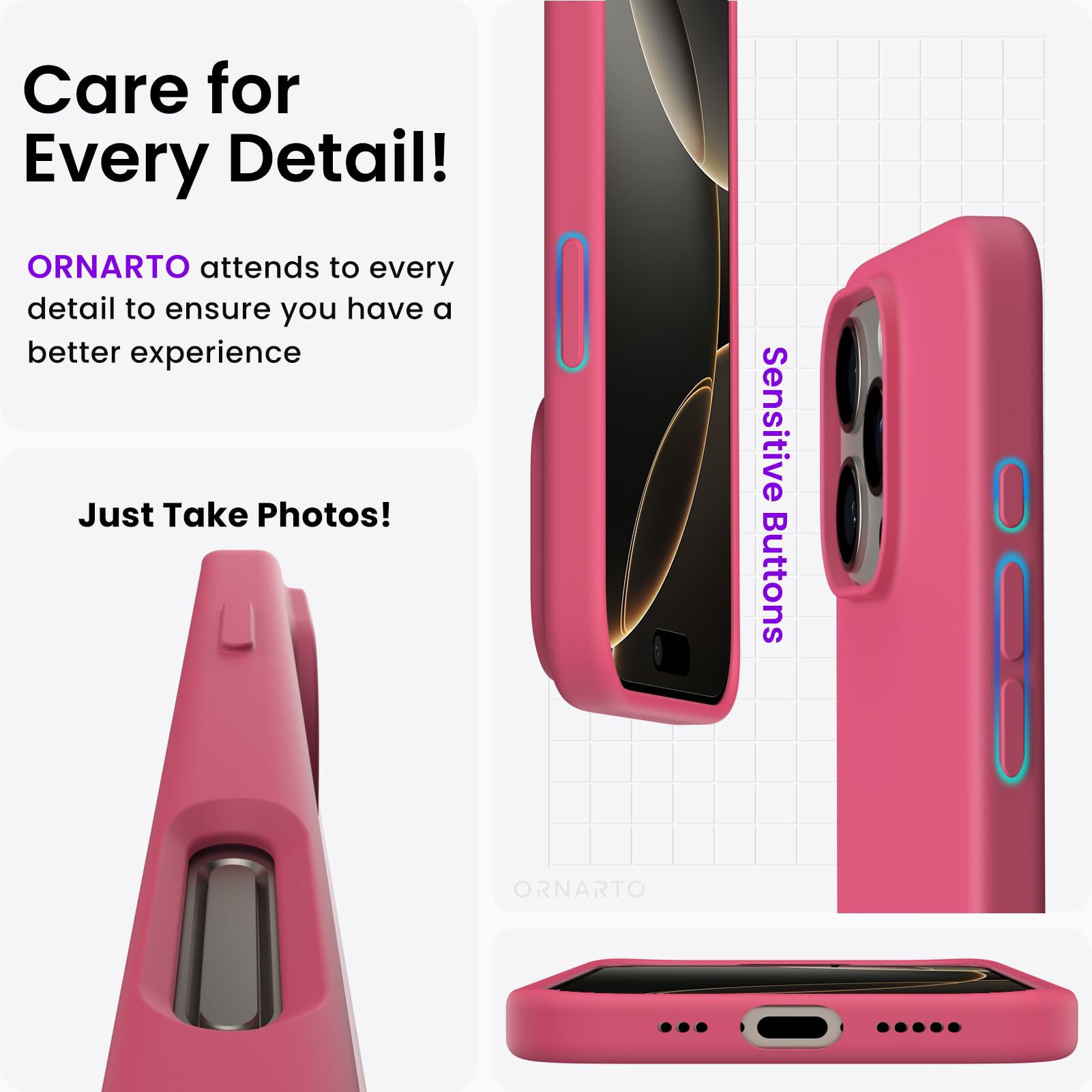 Foto 6 pulgar | Funda De Teléfono Ornarto Compatible Con Iphone 16 Pro Max De 6.9'' - Venta Internacional.