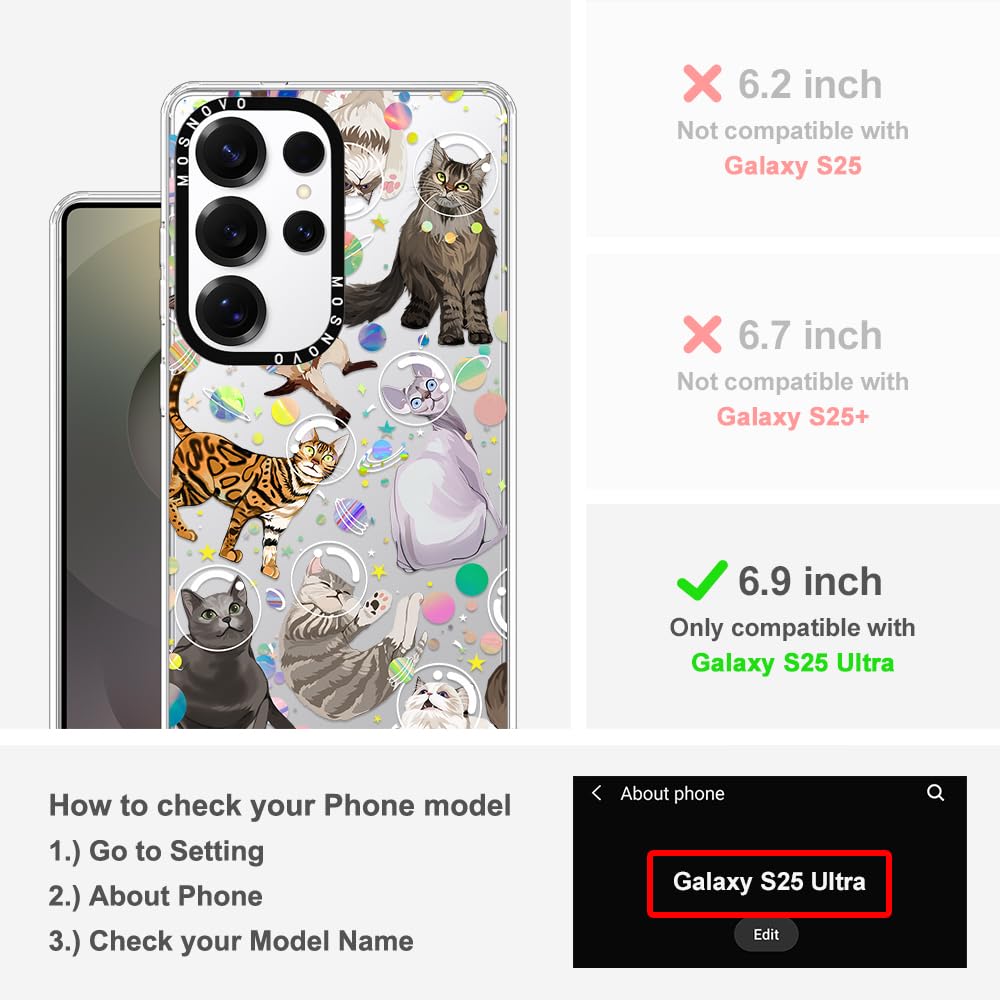 Foto 3 pulgar | Funda De Teléfono Mosnovo Para Samsung Galaxy S25 Ultra Space Cat - Venta Internacional.
