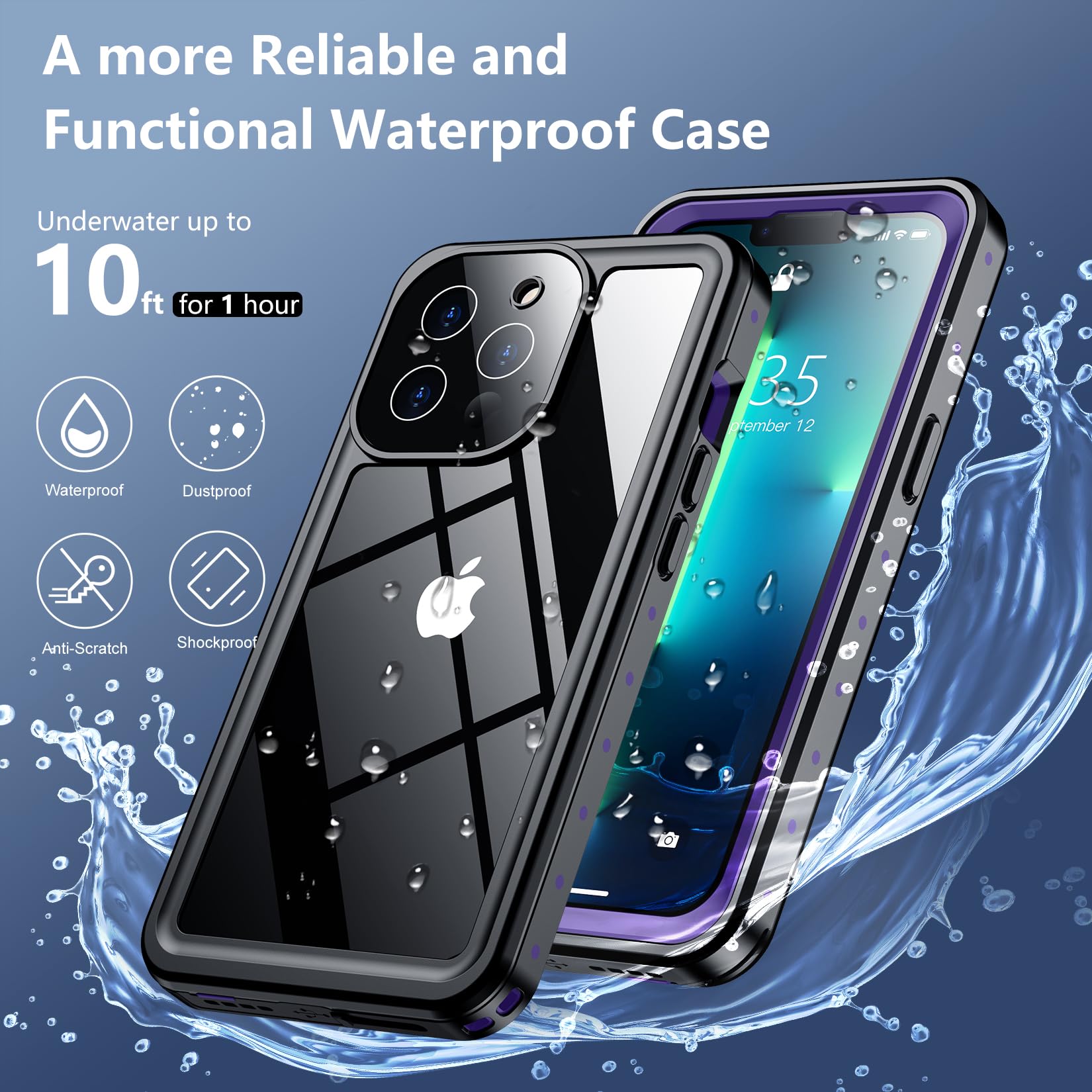 Foto 3 pulgar | Funda De Teléfono Spidercase Impermeable Con Lente Para Iphone 13 Pro - Venta Internacional.