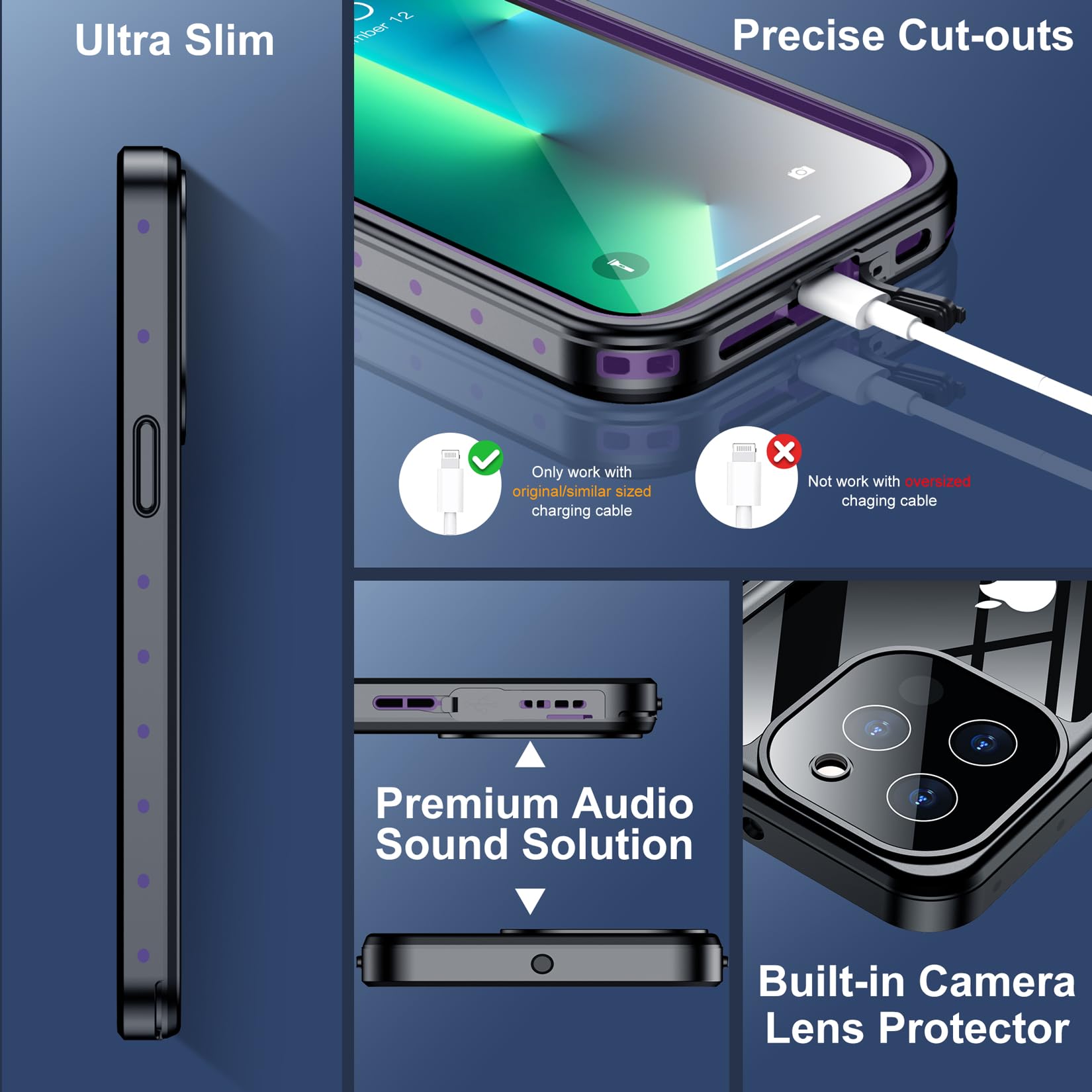 Foto 5 pulgar | Funda De Teléfono Spidercase Impermeable Con Lente Para Iphone 13 Pro - Venta Internacional.