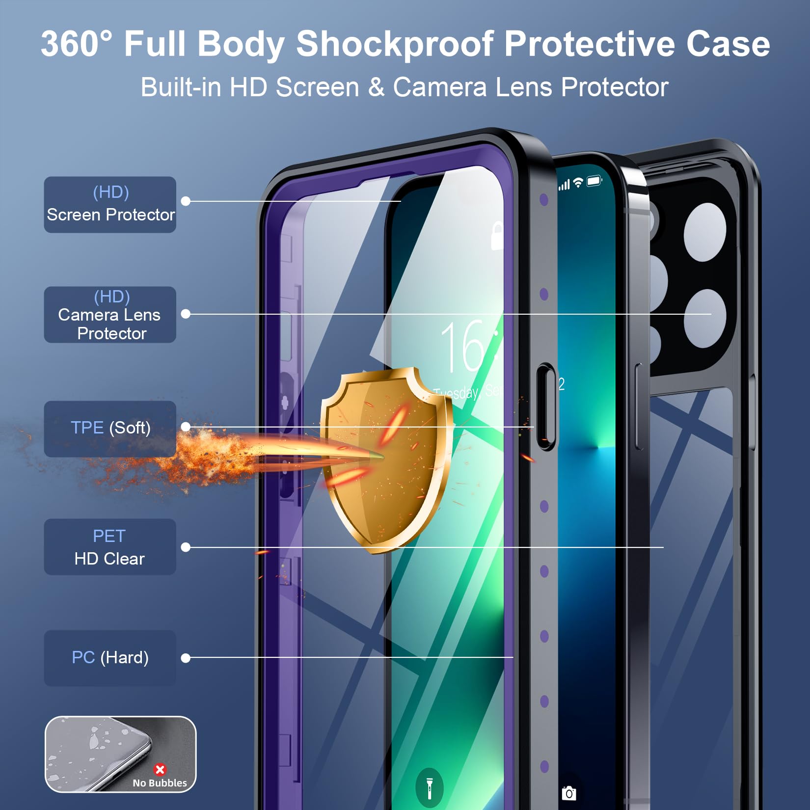 Foto 6 pulgar | Funda De Teléfono Spidercase Impermeable Con Lente Para Iphone 13 Pro - Venta Internacional.