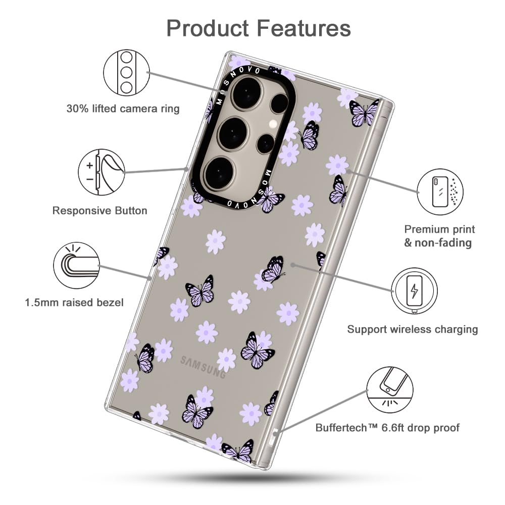 Foto 7 pulgar | Funda De Teléfono Mosnovo Para Samsung Galaxy S24 Ultra Lilac Butterfly - Venta Internacional.