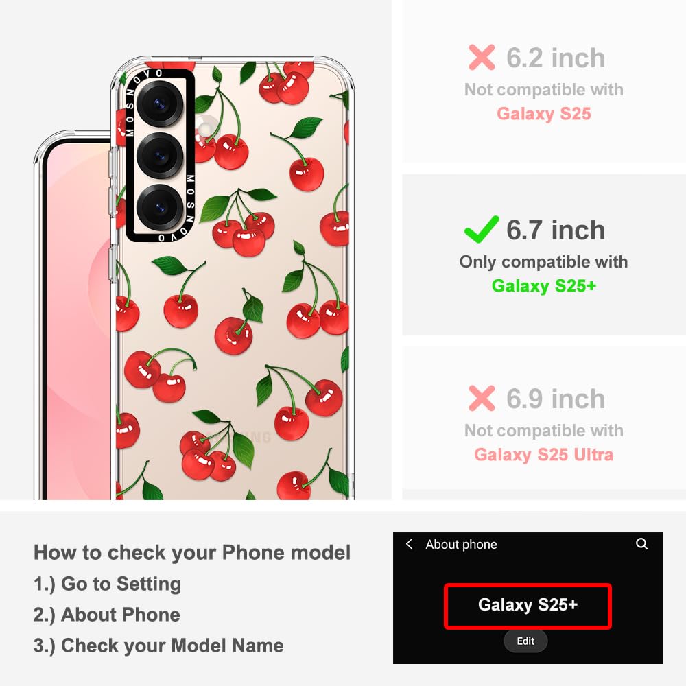 Foto 3 pulgar | Funda De Teléfono Mosnovo Para Samsung Galaxy S25 Plus Cute Cherry - Venta Internacional.