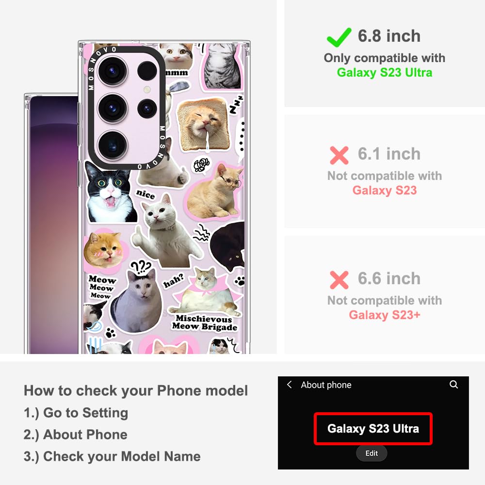 Foto 2 | Funda De Teléfono Mosnovo Para Samsung Galaxy S23 Ultra Cat Brigade - Venta Internacional.