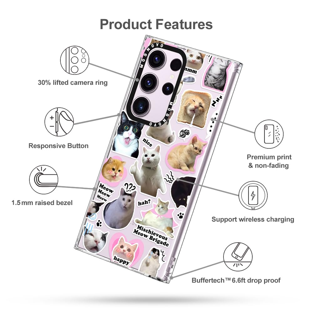 Foto 7 pulgar | Funda De Teléfono Mosnovo Para Samsung Galaxy S23 Ultra Cat Brigade - Venta Internacional.