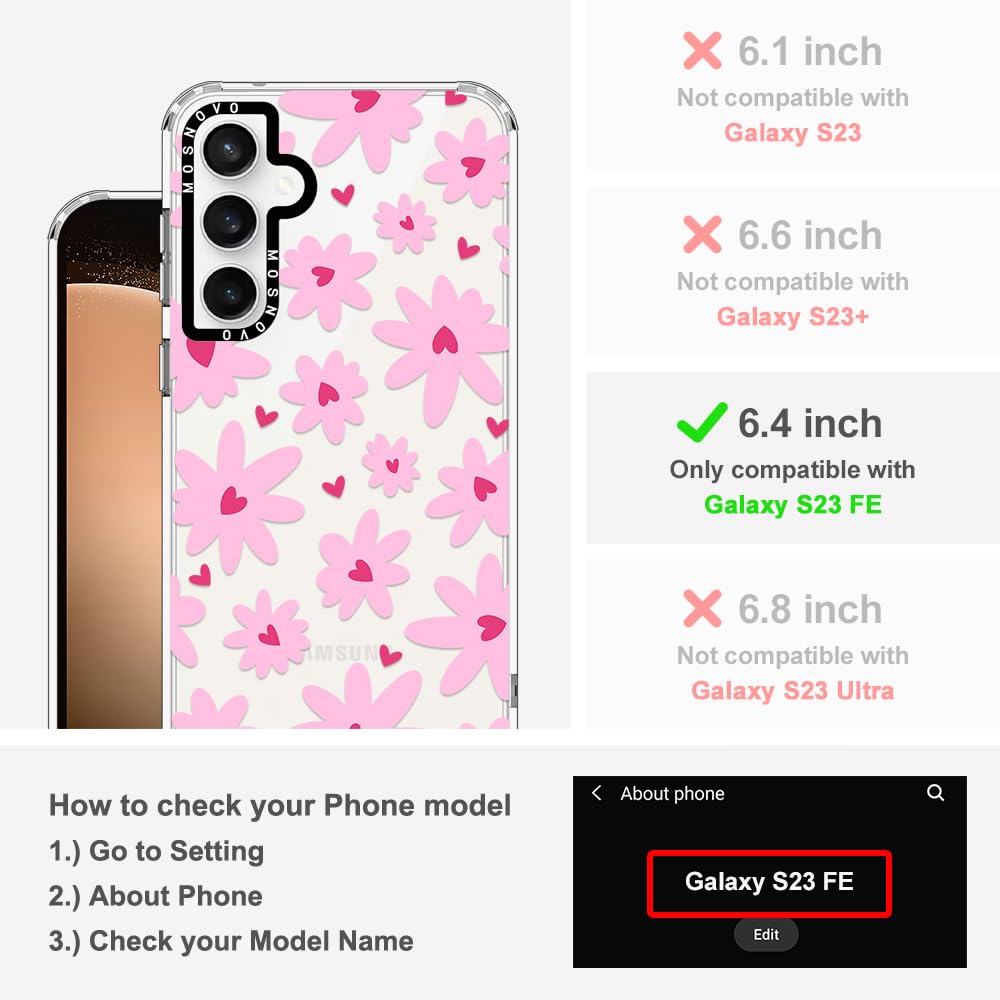 Foto 3 pulgar | Funda De Teléfono Mosnovo Para Samsung Galaxy S23 Fe Love In Bloom - Venta Internacional.