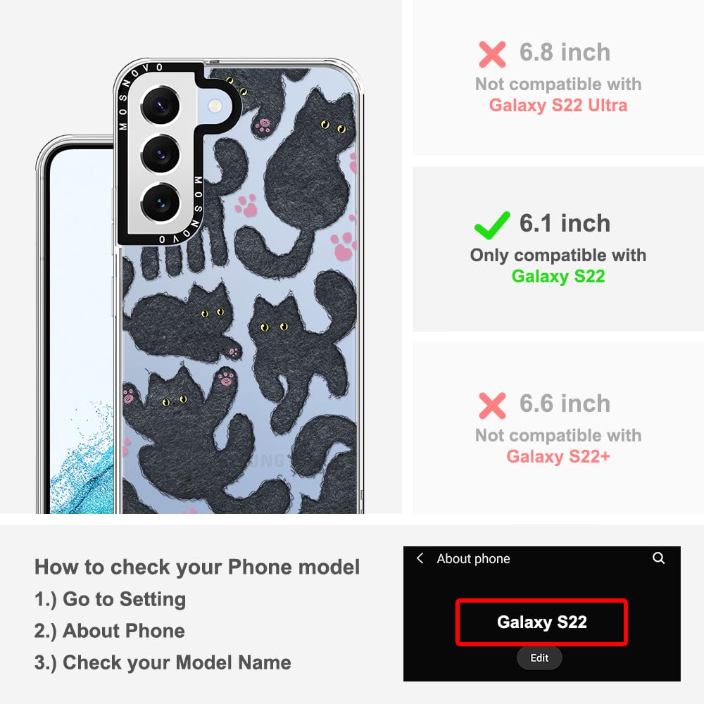 Foto 2 | Funda De Teléfono Mosnovo Para Samsung Galaxy S22 Black Furry Cat - Venta Internacional.