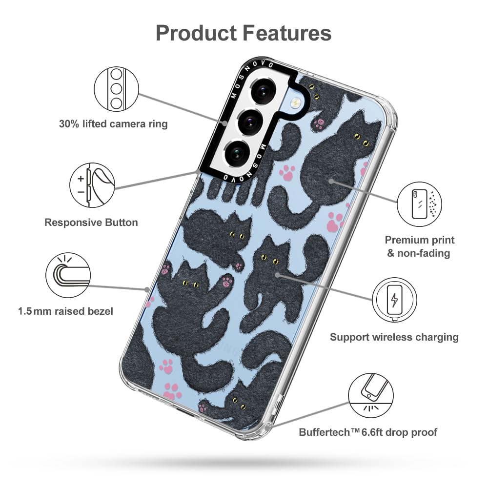 Foto 7 pulgar | Funda De Teléfono Mosnovo Para Samsung Galaxy S22 Black Furry Cat - Venta Internacional.