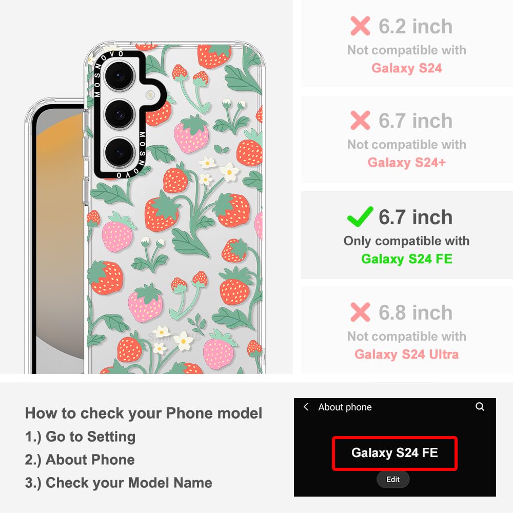 Foto 3 pulgar | Funda De Teléfono Mosnovo Para Samsung Galaxy S24 Fe Strawberry Garden - Venta Internacional.