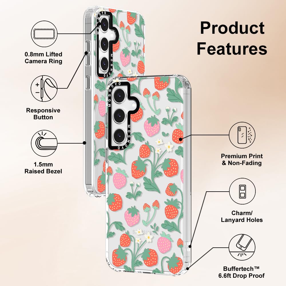 Foto 7 pulgar | Funda De Teléfono Mosnovo Para Samsung Galaxy S24 Fe Strawberry Garden - Venta Internacional.