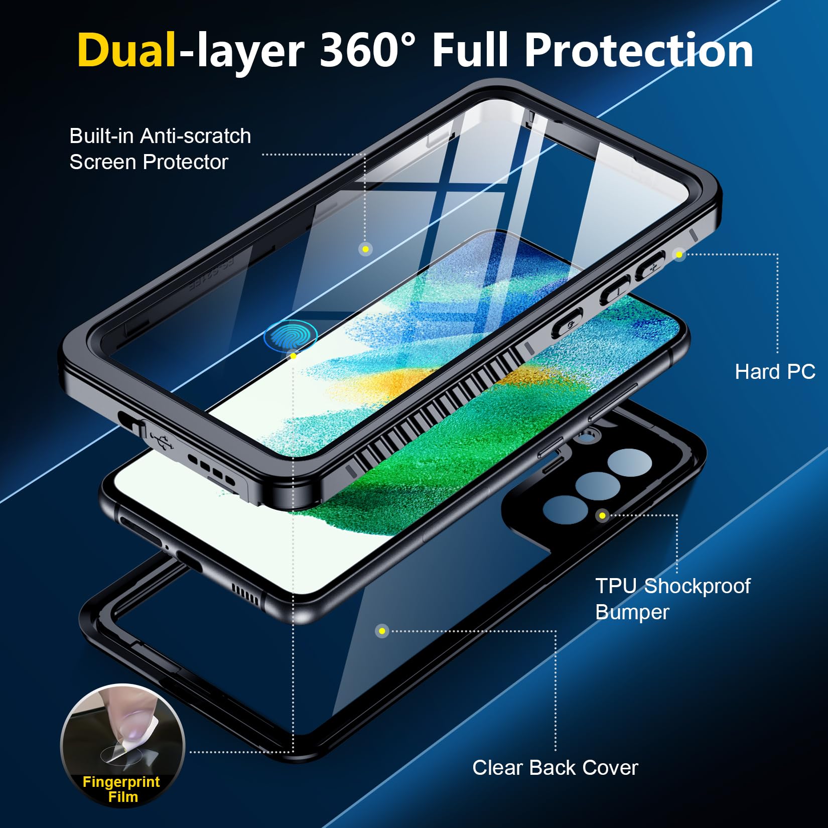 Foto 7 pulgar | Funda De Teléfono Spidercase Impermeable Con Protector De Pantalla Para Samsung Galaxy S21 Fe 5g - Venta Internacional.